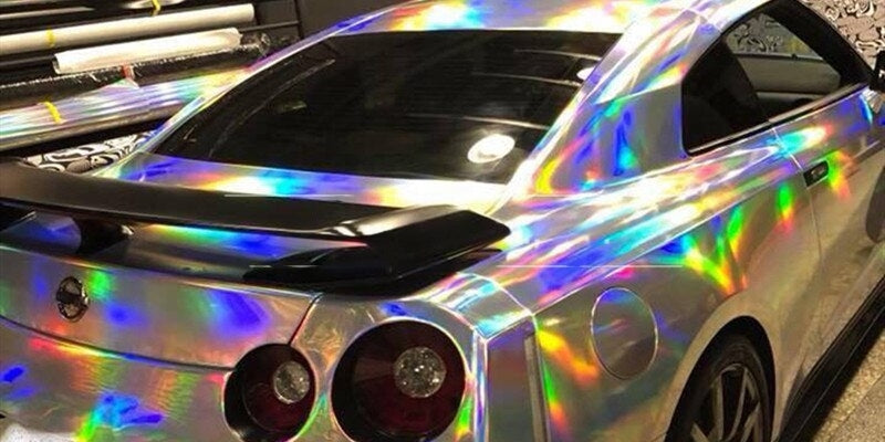 Silver Black Hologram Chromium