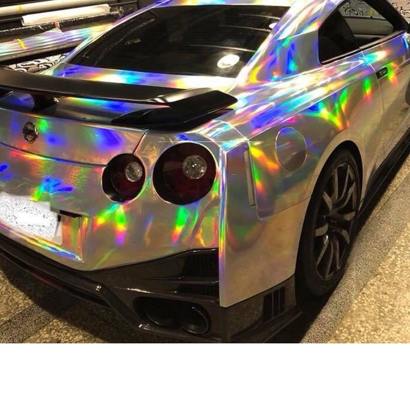 Silver Black Hologram Chromium