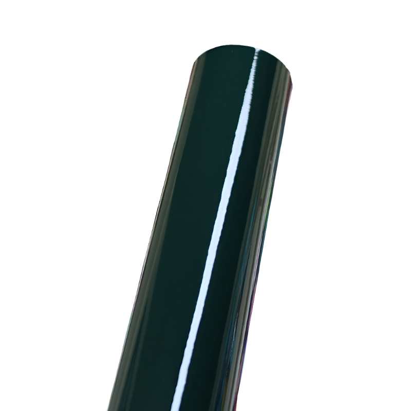 glossy metallic blackish green